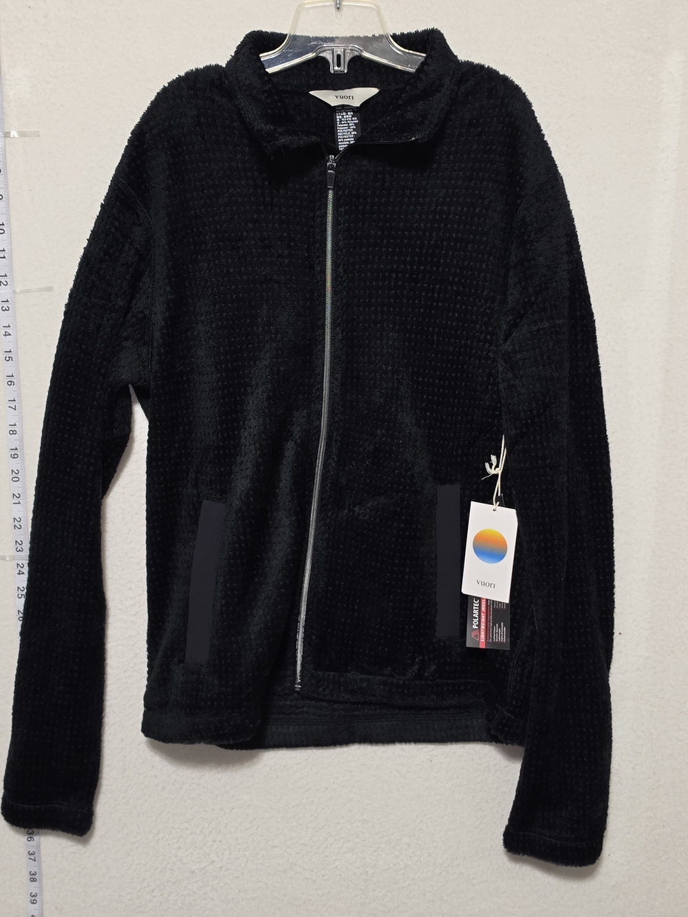 Vuori Black Full-Zip Plush Fleece Jacket